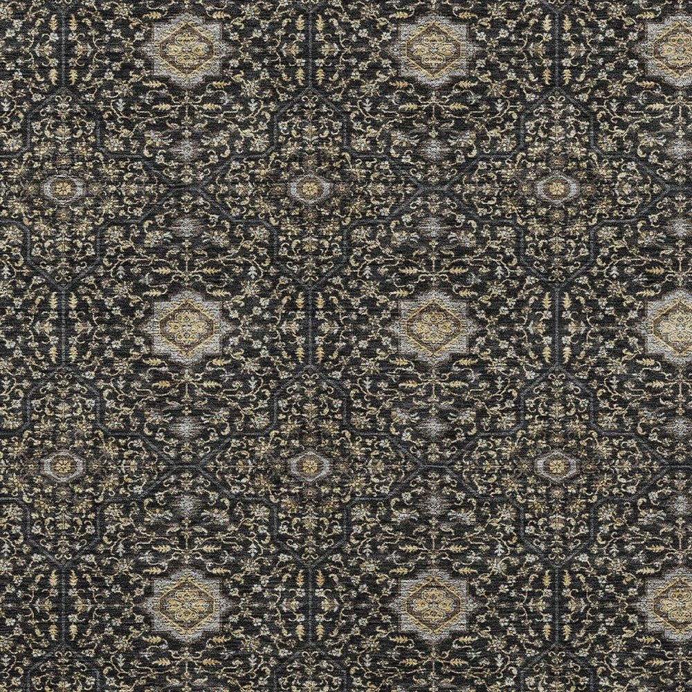 5' X 8' Black Brown And Gray Oriental Washable Indoor Outdoor Area Rug HomeRoots