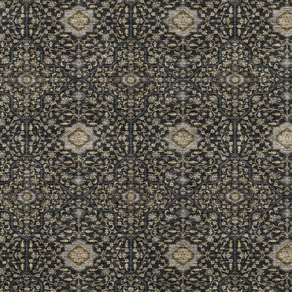 5' X 8' Black Brown And Gray Oriental Washable Indoor Outdoor Area Rug HomeRoots