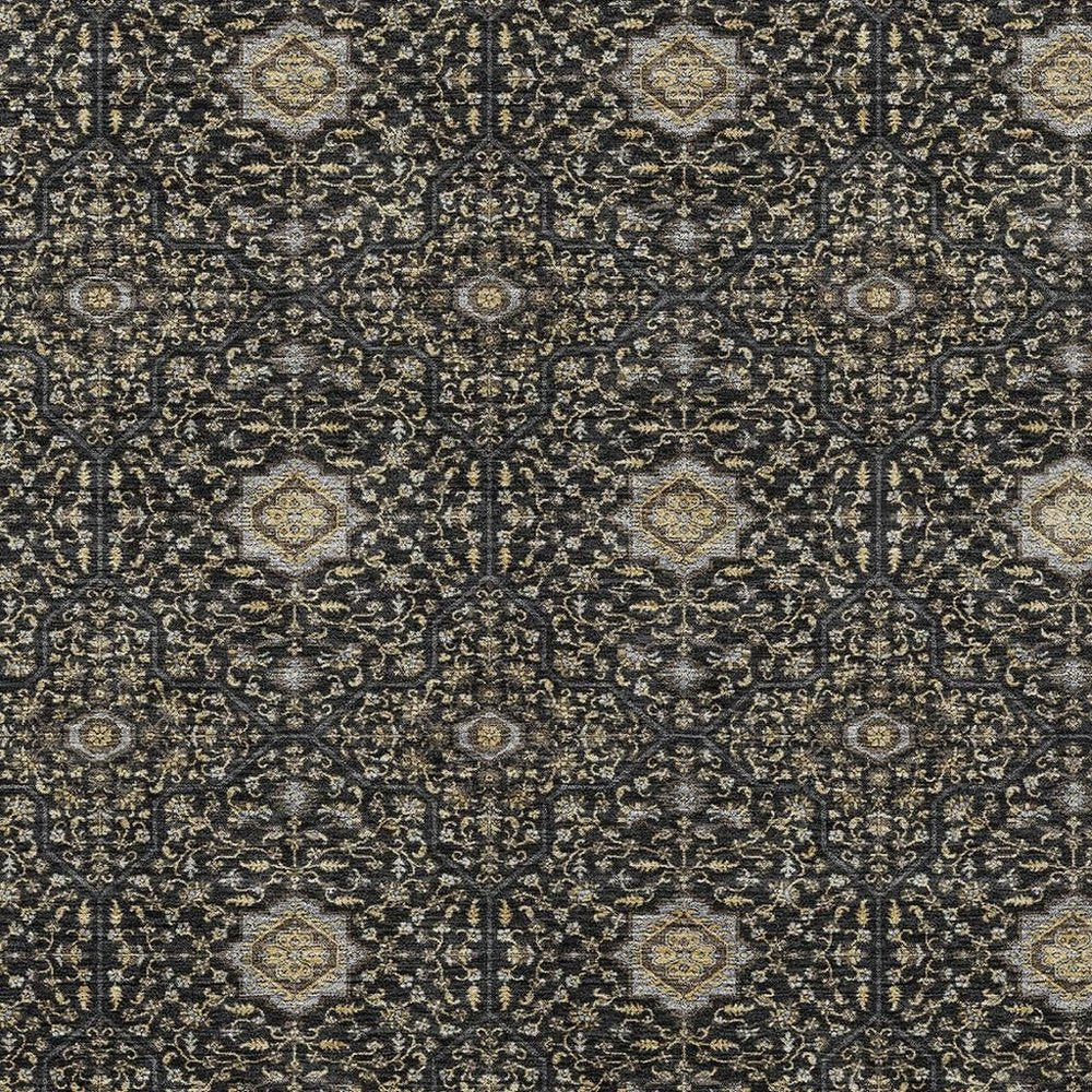 5' X 8' Black Brown And Gray Oriental Washable Indoor Outdoor Area Rug HomeRoots