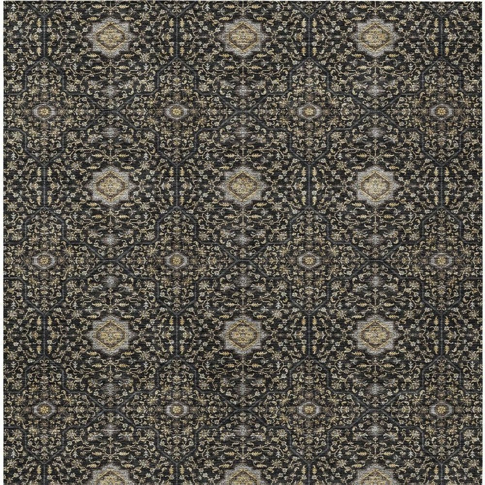 5' X 8' Black Brown And Gray Oriental Washable Indoor Outdoor Area Rug HomeRoots