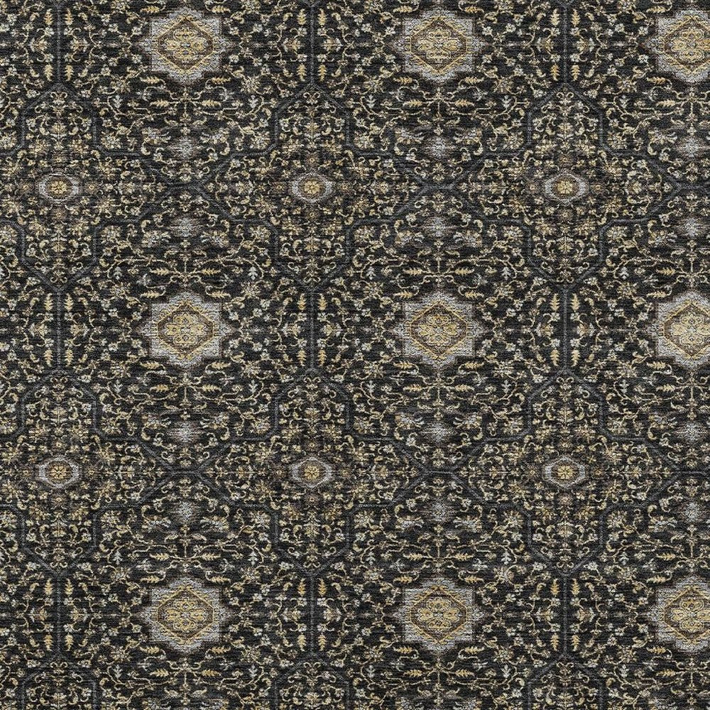 9' X 12' Black Brown And Gray Oriental Washable Indoor Outdoor Area Rug HomeRoots