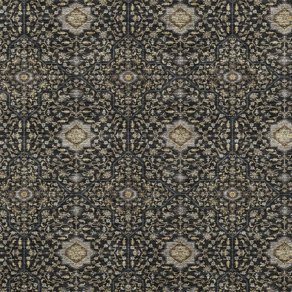 9' X 12' Black Brown And Gray Oriental Washable Indoor Outdoor Area Rug HomeRoots