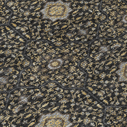 9' X 12' Black Brown And Gray Oriental Washable Indoor Outdoor Area Rug HomeRoots