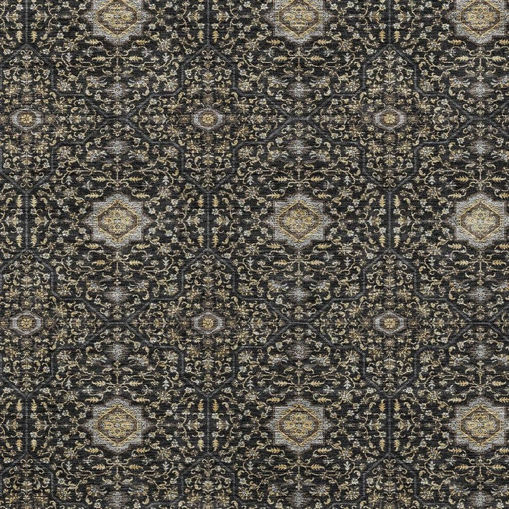 10' X 14' Black Brown And Gray Oriental Washable Indoor Outdoor Area Rug HomeRoots