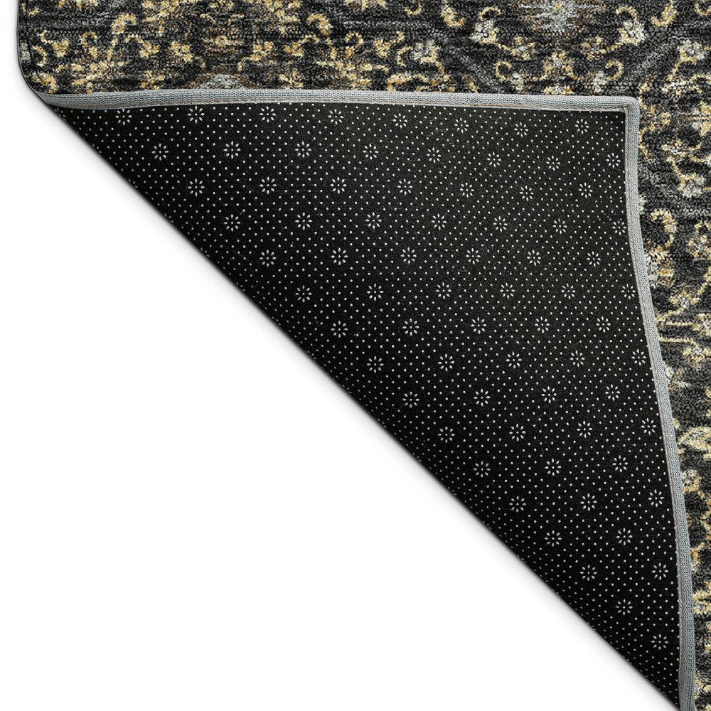 10' X 14' Black Brown And Gray Oriental Washable Indoor Outdoor Area Rug HomeRoots