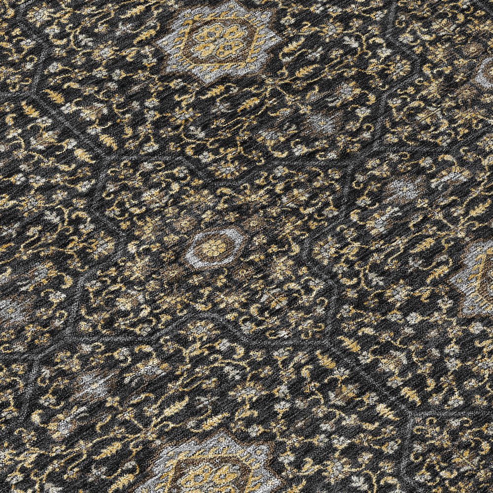 10' X 14' Black Brown And Gray Oriental Washable Indoor Outdoor Area Rug HomeRoots
