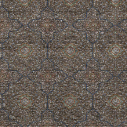 3' X 5' Chocolate Gray And Terra Cotta Oriental Washable Indoor Outdoor Area Rug HomeRoots