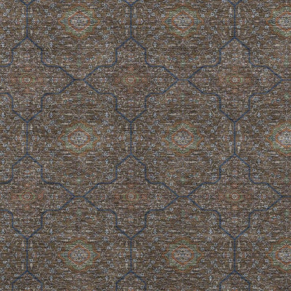 5' X 8' Chocolate Gray And Terra Cotta Oriental Washable Indoor Outdoor Area Rug HomeRoots