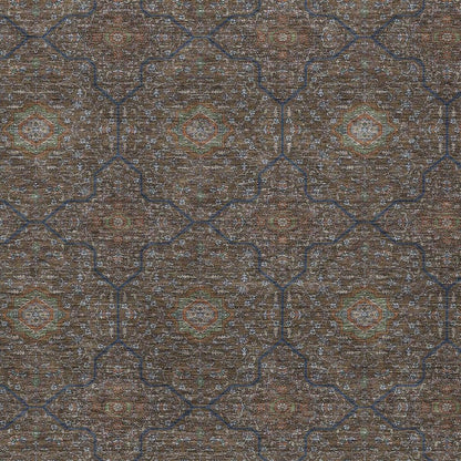 8' X 10' Chocolate Gray And Terra Cotta Oriental Washable Indoor Outdoor Area Rug HomeRoots