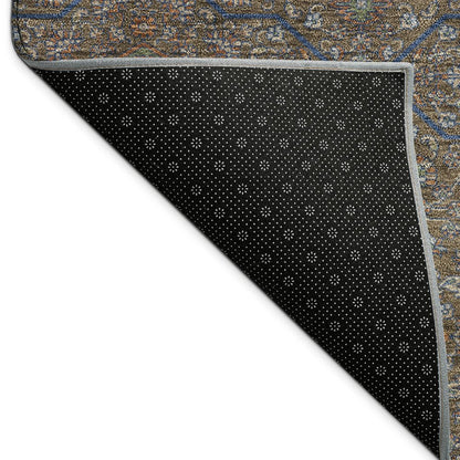 8' X 10' Chocolate Gray And Terra Cotta Oriental Washable Indoor Outdoor Area Rug HomeRoots