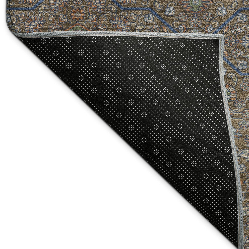 9' X 12' Chocolate Gray And Terra Cotta Oriental Washable Indoor Outdoor Area Rug HomeRoots