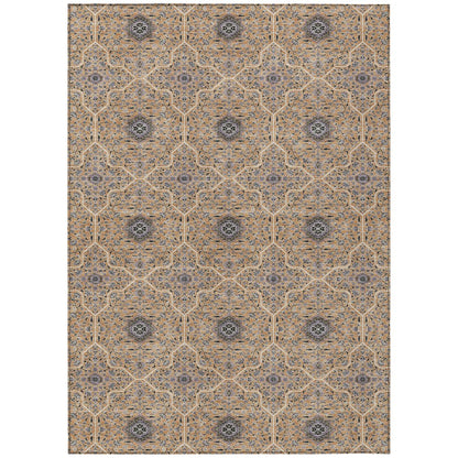 3' X 5' Copper Black And Brown Oriental Washable Indoor Outdoor Area Rug HomeRoots