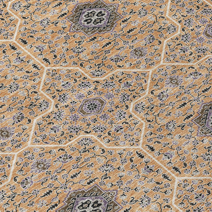 3' X 5' Copper Black And Brown Oriental Washable Indoor Outdoor Area Rug HomeRoots