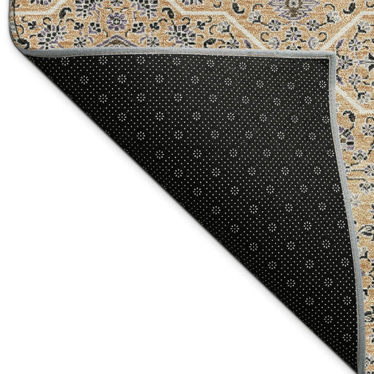 5' X 8' Copper Black And Brown Oriental Washable Indoor Outdoor Area Rug HomeRoots