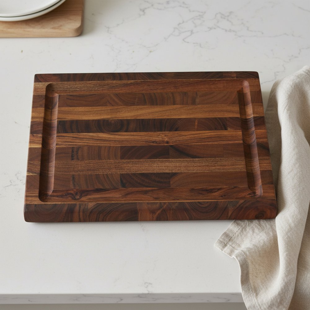16" Brown Solid Wood Cutting Board With Juice Groove — view 10
