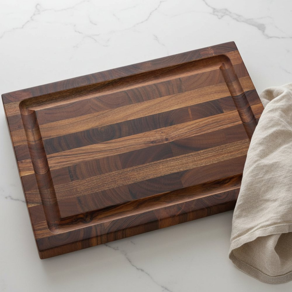 16" Brown Solid Wood Cutting Board With Juice Groove — view 11