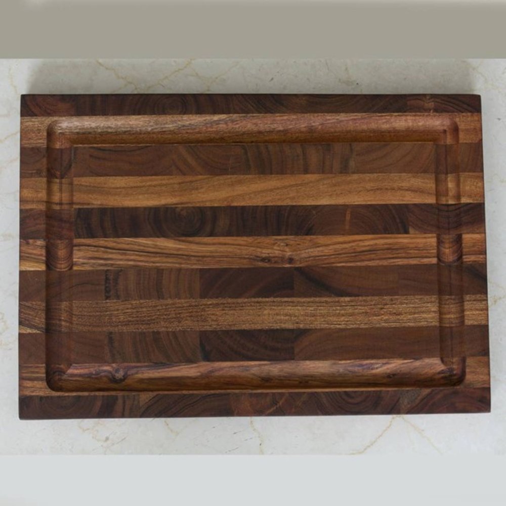 16" Brown Solid Wood Cutting Board With Juice Groove — view 1