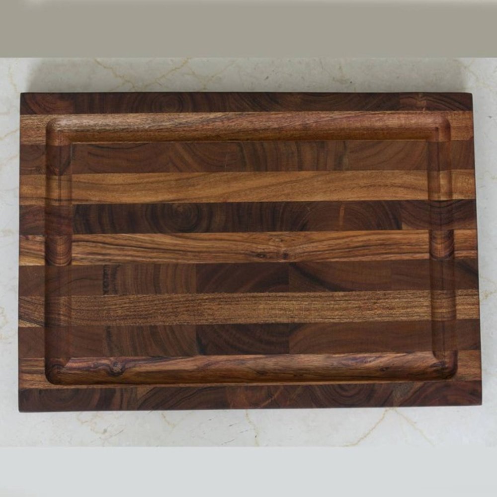 16" Brown Solid Wood Cutting Board With Juice Groove — view 2