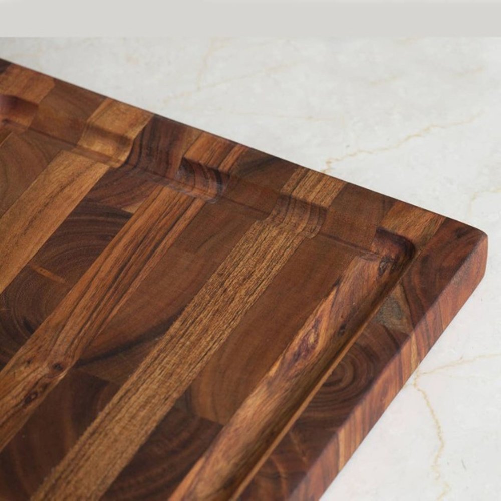 16" Brown Solid Wood Cutting Board With Juice Groove — view 3