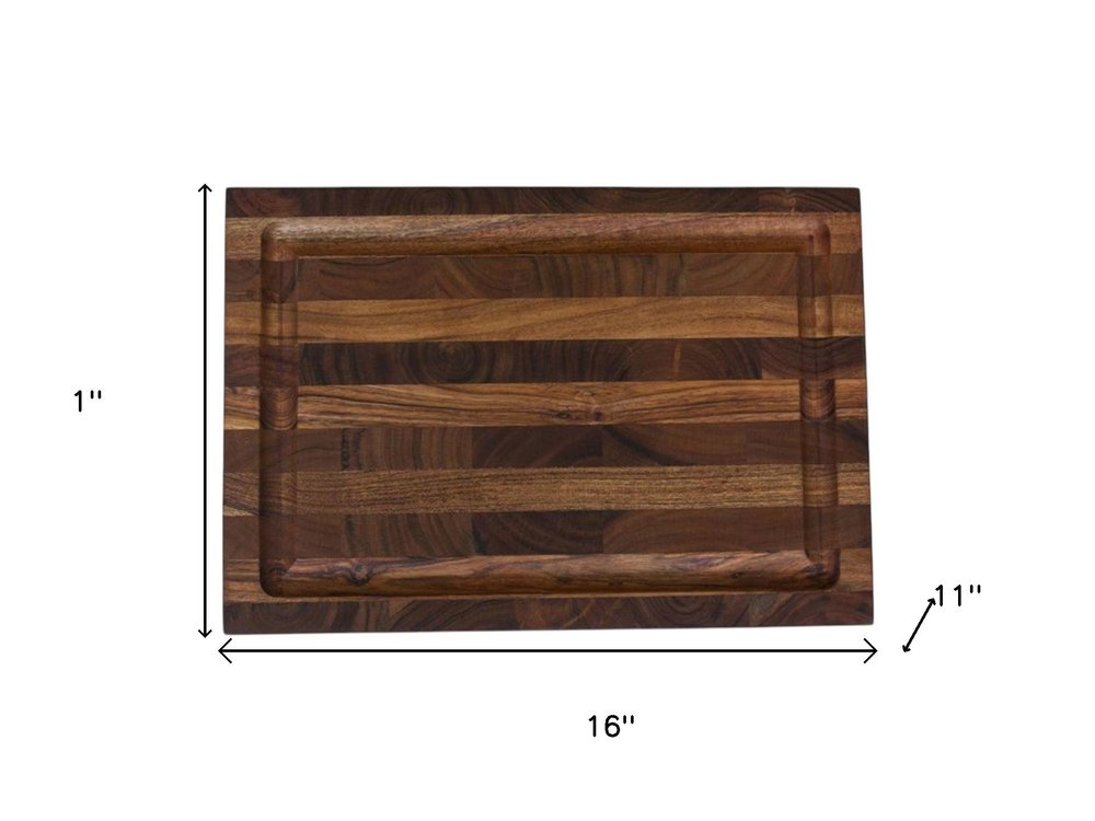 16" Brown Solid Wood Cutting Board With Juice Groove — view 8