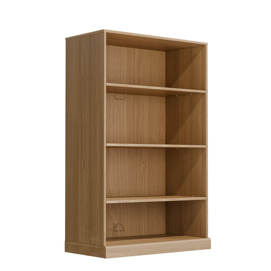 49" Natural Wood Adjustable Four Tier Etagere Bookcase