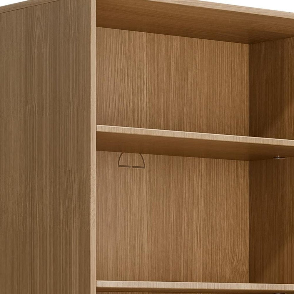 49" Brown Wood Adjustable Four Tier USB Etagere Bookcase HomeRoots