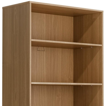49" Brown Wood Adjustable Four Tier USB Etagere Bookcase HomeRoots