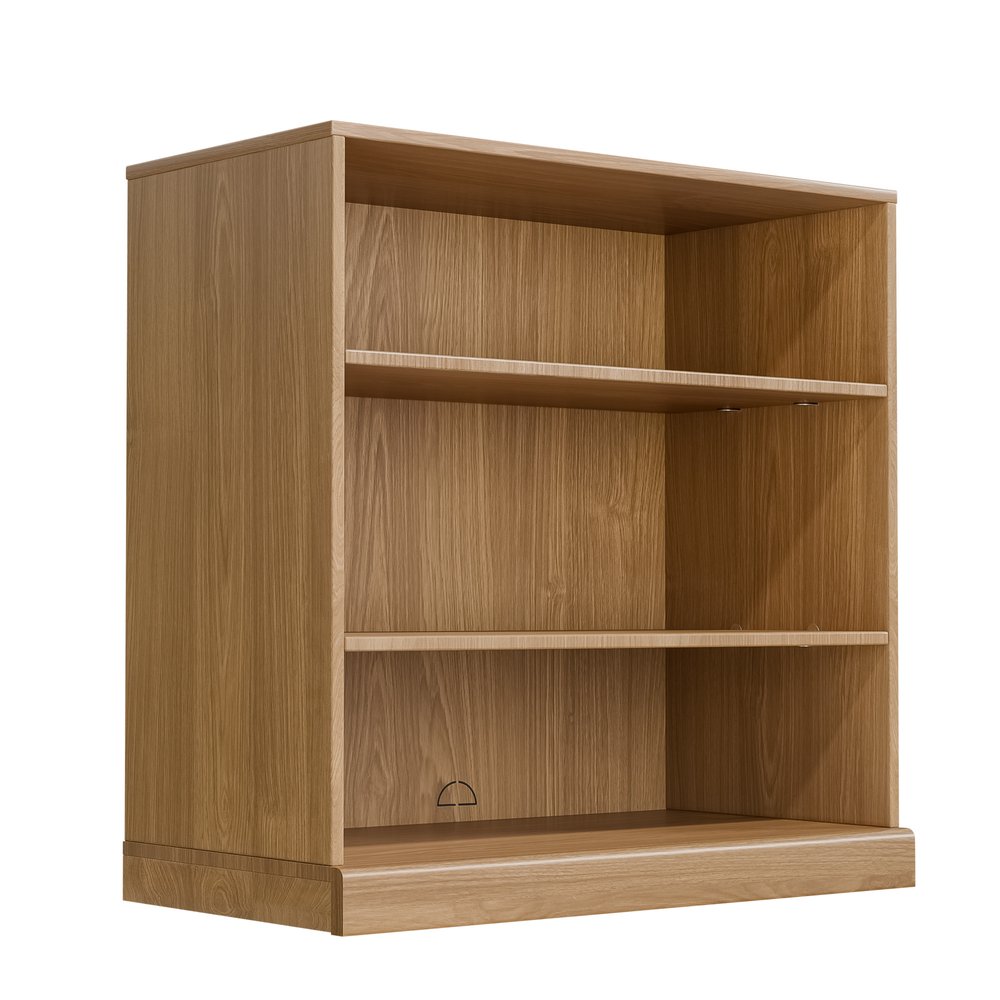 31" Brown Wood Adjustable Three Tier USB Etagere Bookcase HomeRoots