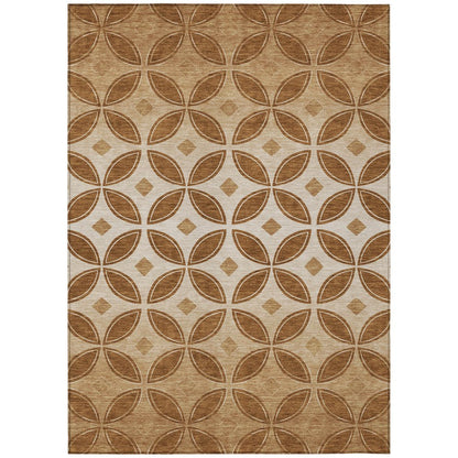 10' X 14' Rust And Beige Geometric Washable Indoor Outdoor Area Rug HomeRoots