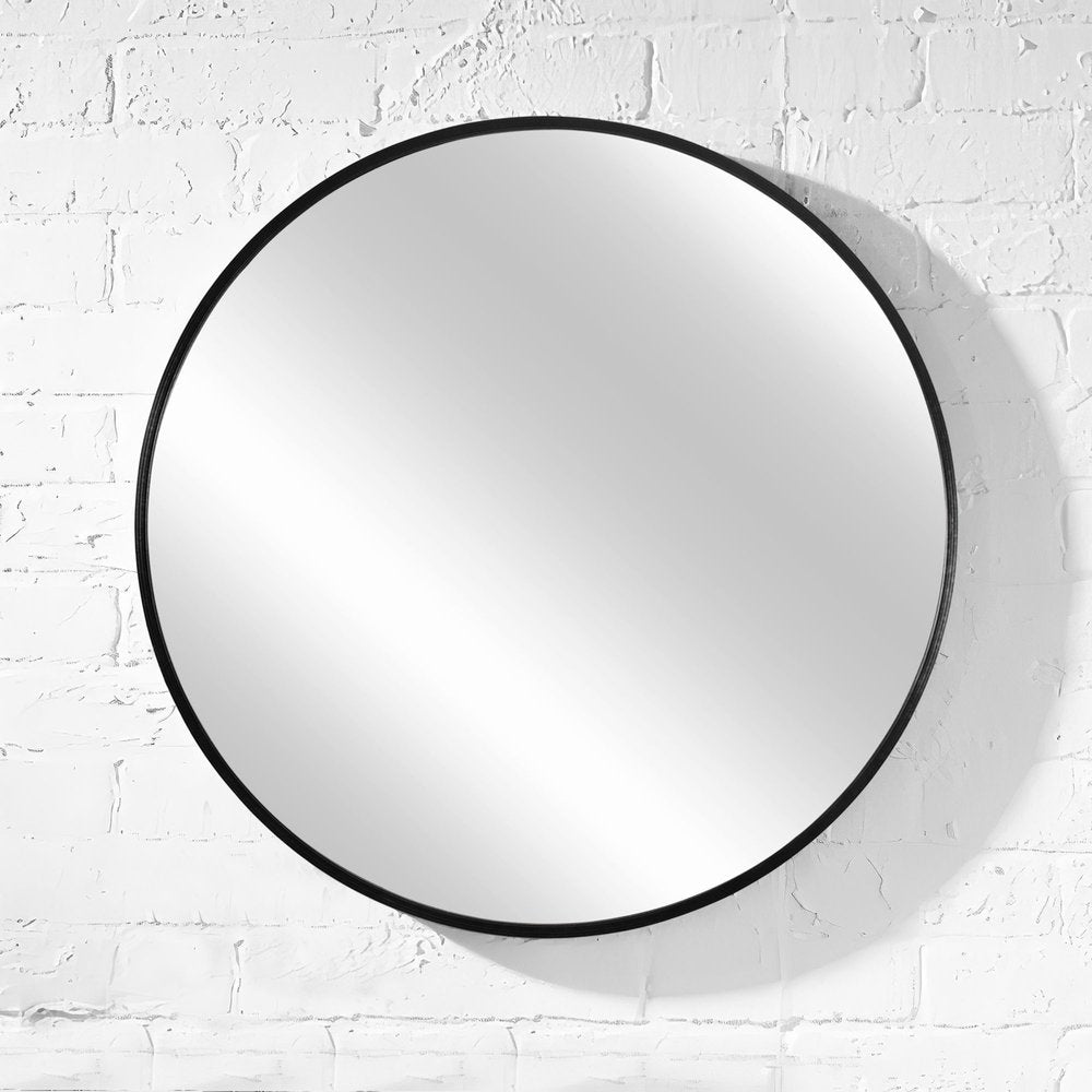 24" Black Round Framed Accent Mirror HomeRoots