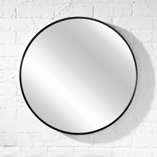 24" Black Round Framed Accent Mirror HomeRoots