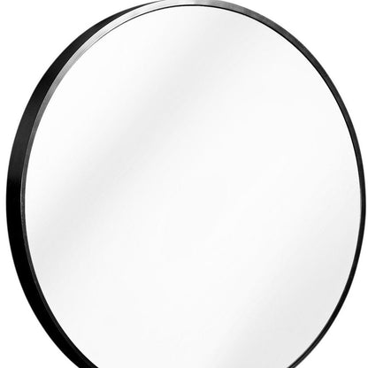 27" Black Aluminum Round Framed Accent Mirror HomeRoots