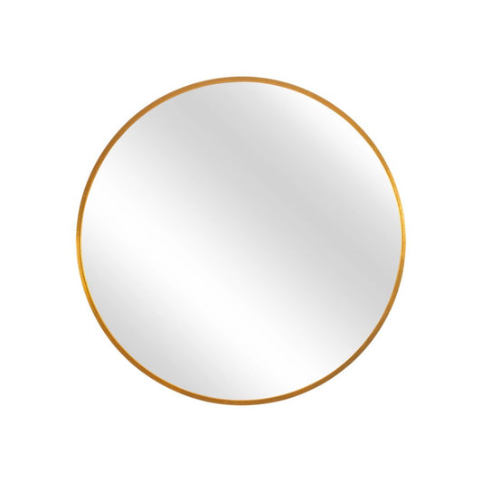 31" Gold Metal Round Framed Accent Mirror