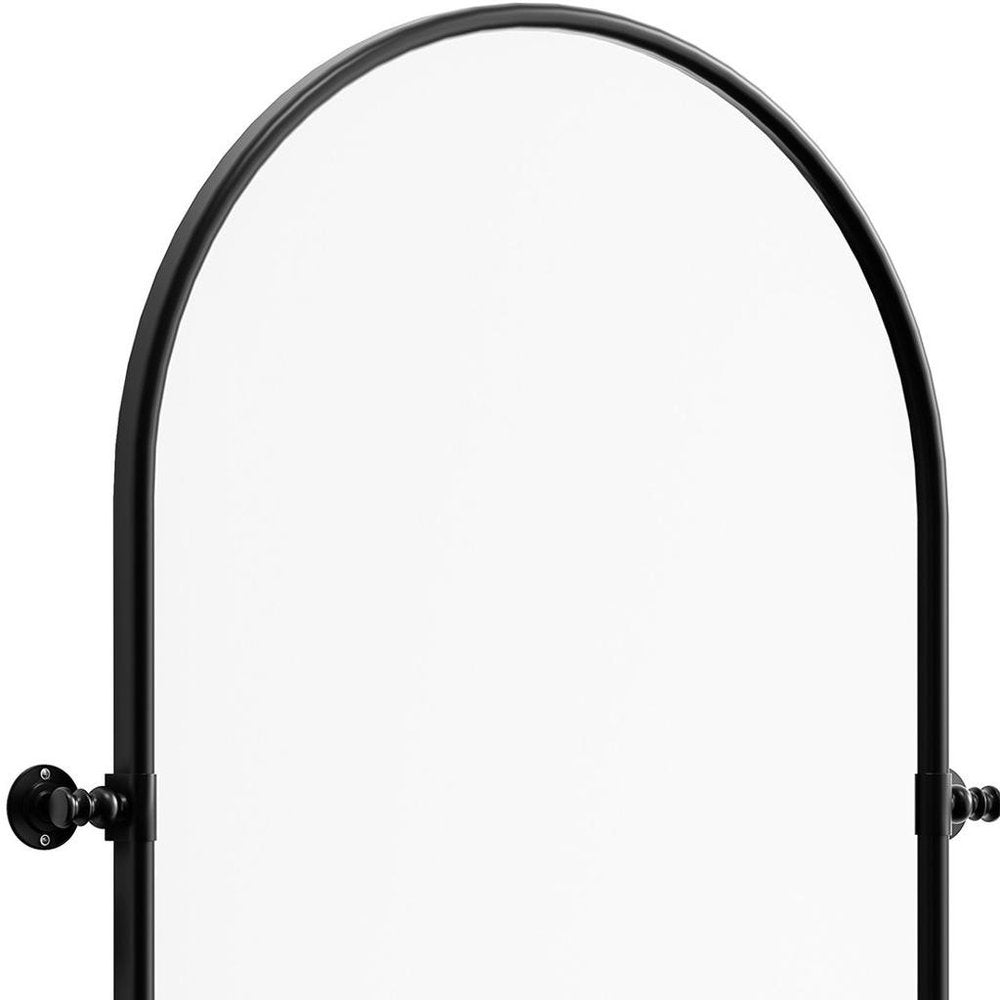 36" Black Metal Arch Framed Accent Mirror HomeRoots