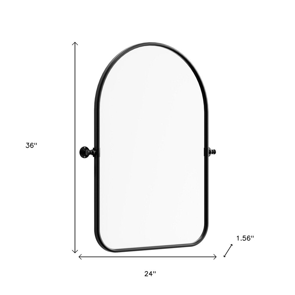 36" Black Metal Arch Framed Accent Mirror HomeRoots