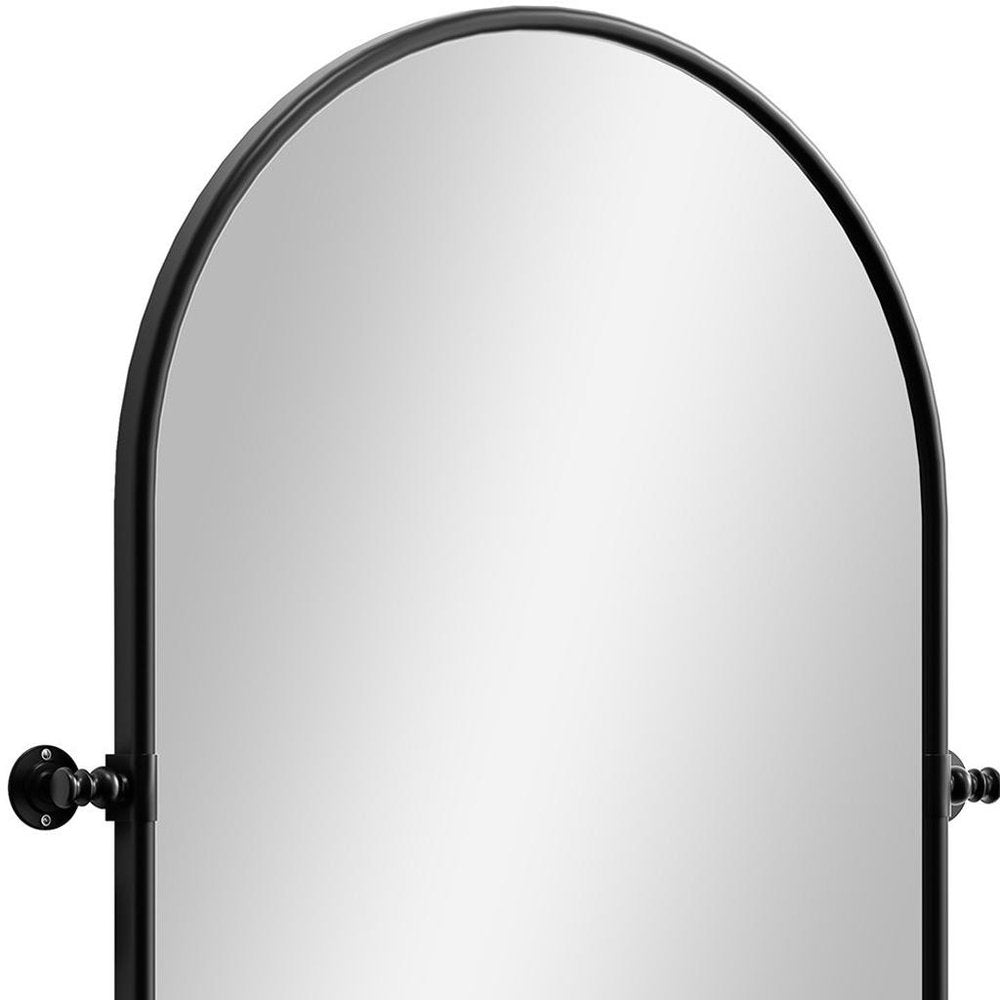 32" Black Arch Metal Swivel Framed Accent Mirror HomeRoots