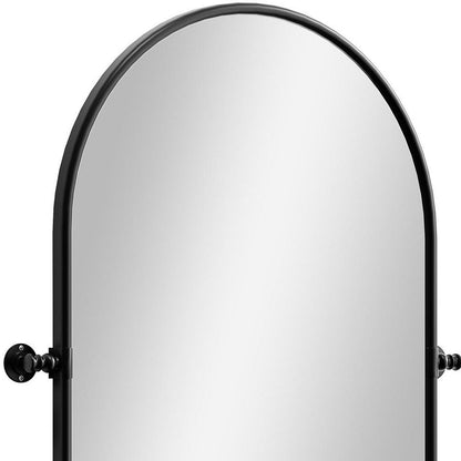 32" Black Arch Metal Swivel Framed Accent Mirror HomeRoots