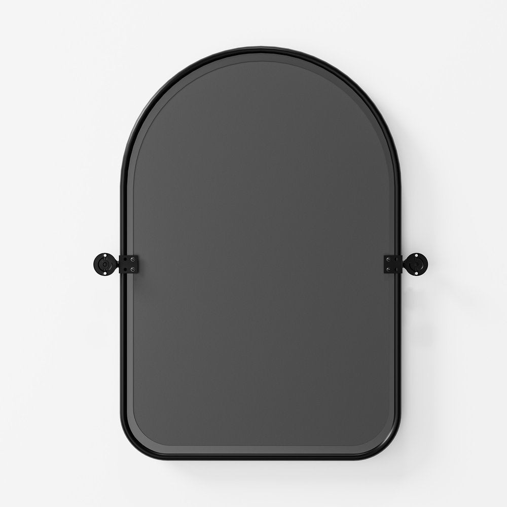32" Black Arch Metal Swivel Framed Accent Mirror HomeRoots