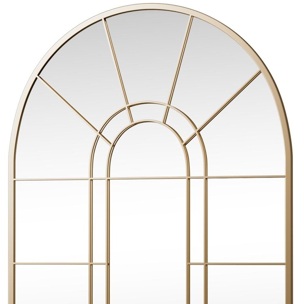 41" Gold Arch Metal Window Pane Framed Accent Mirror — view 2