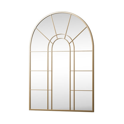 41" Gold Arch Metal Window Pane Framed Accent Mirror HomeRoots