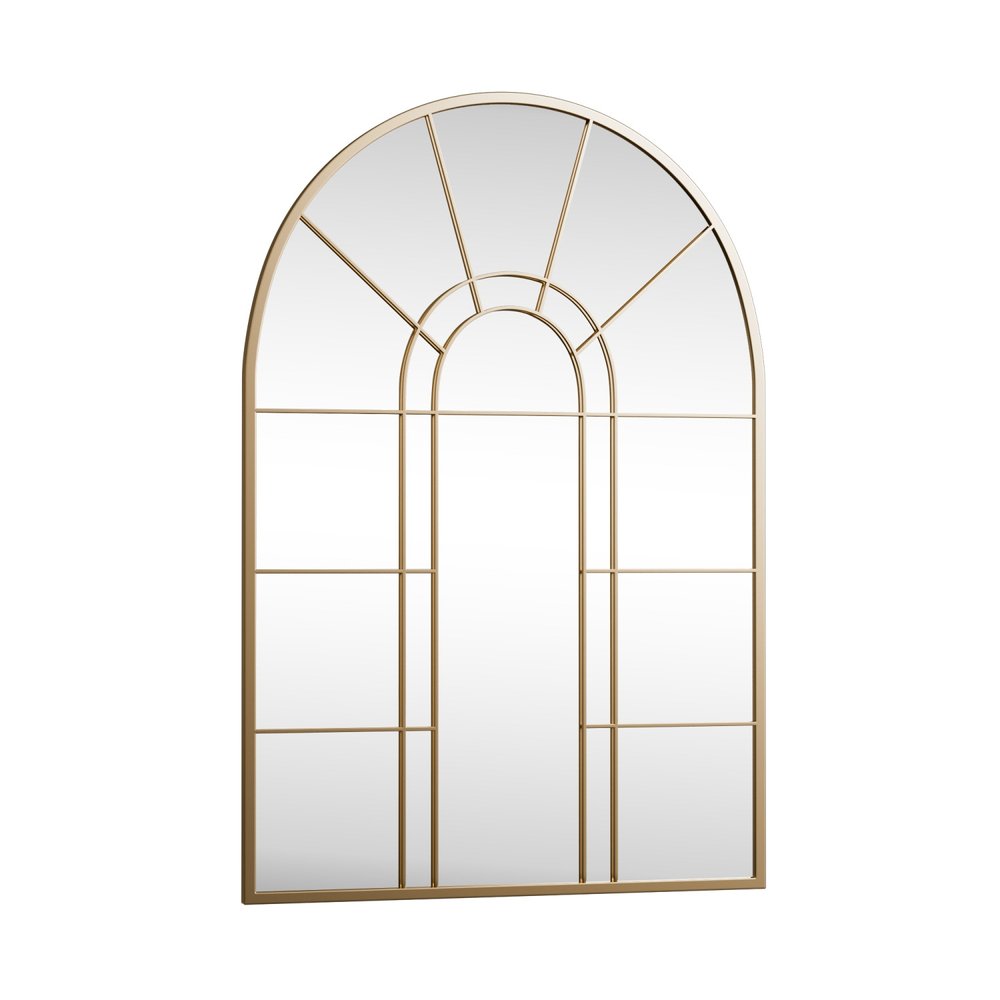41" Gold Arch Metal Window Pane Framed Accent Mirror — view 3