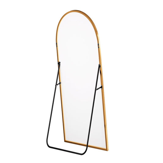 69" Gold Arch Freestanding Framed Full Length Mirror