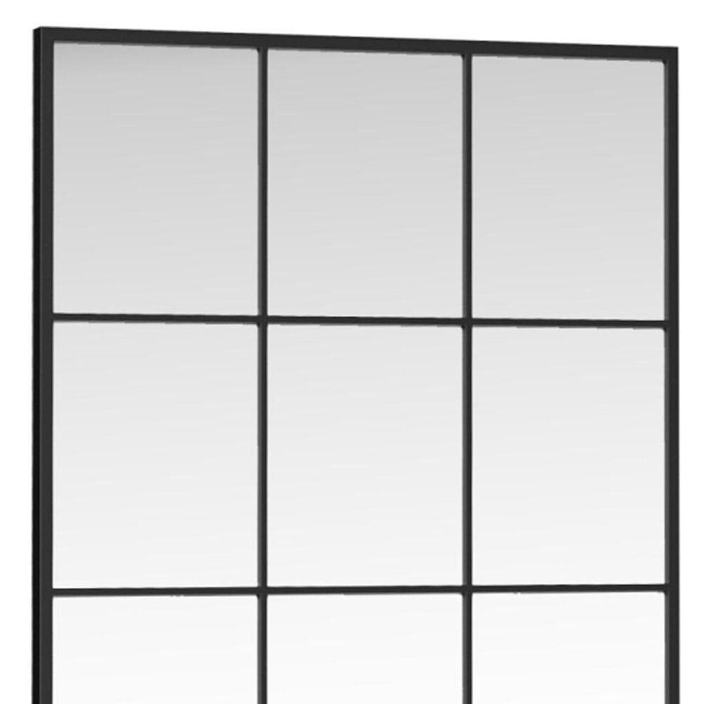 69" Black Metal Windowpane Framed Full Length Mirror HomeRoots