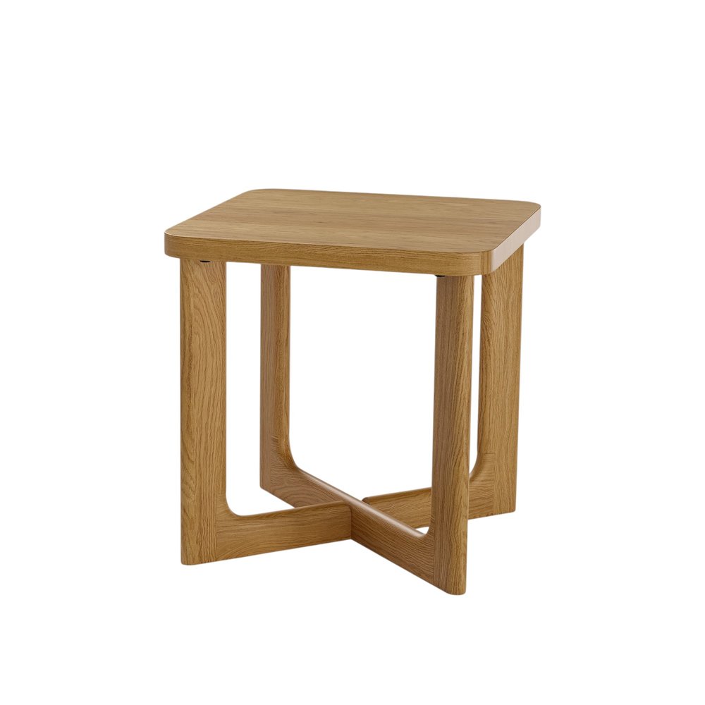 24" Natural Wood Square Cross Legs End Table HomeRoots