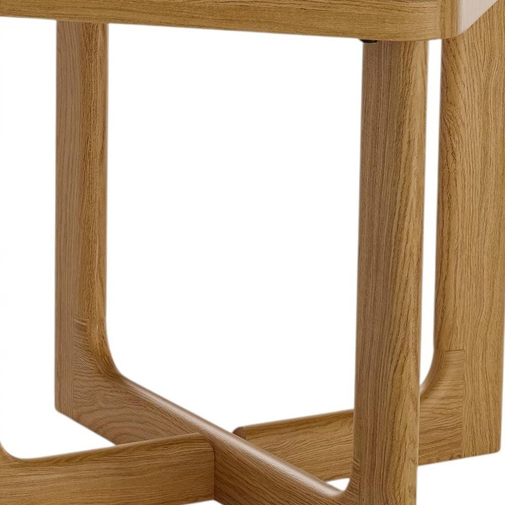 24" Natural Wood Square Cross Legs End Table HomeRoots