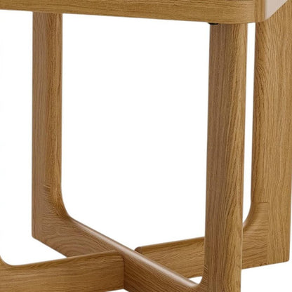 24" Natural Wood Square Cross Legs End Table HomeRoots