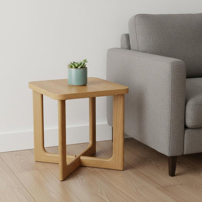 24" Natural Wood Square Cross Legs End Table HomeRoots