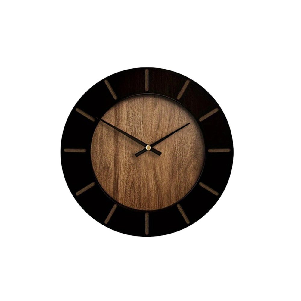 18" Brown Silent Analog Round Wall Clock HomeRoots