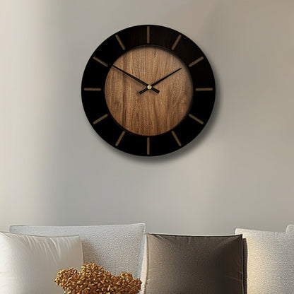 18" Brown Silent Analog Round Wall Clock HomeRoots