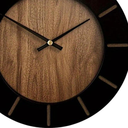 18" Brown Silent Analog Round Wall Clock HomeRoots